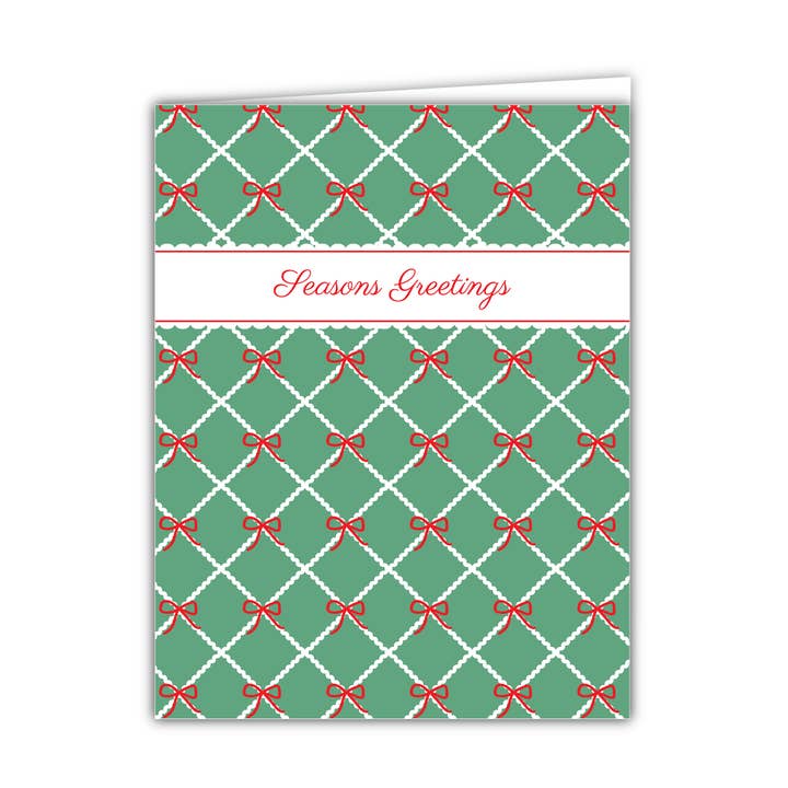 Holiday Bows Card - C0019 for wholesale by Webster Road Paper Co
