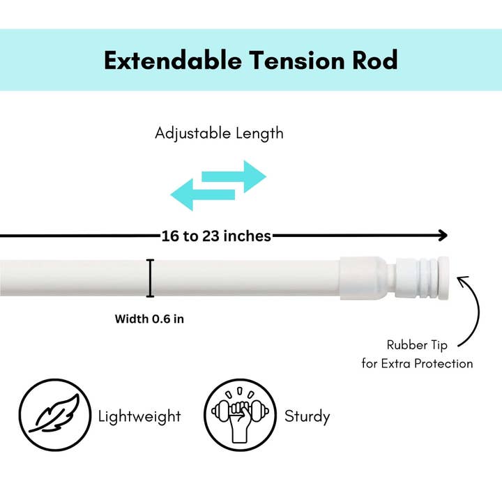 Evideco French Home Goods - Wholesale Curtain Rod - Tension Rods - No Tools Needed Rubber Tips2