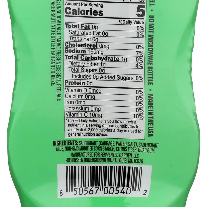 Everyday Supply Co - Wholesale Pickled Vegetables - SAUER FRAU SAUERKRAUT CLSSC SQUEEZE - Case of 61
