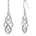 Sterling Silver Open Celtic-Design Drop Earrings for wholesale by Amy and Annette
