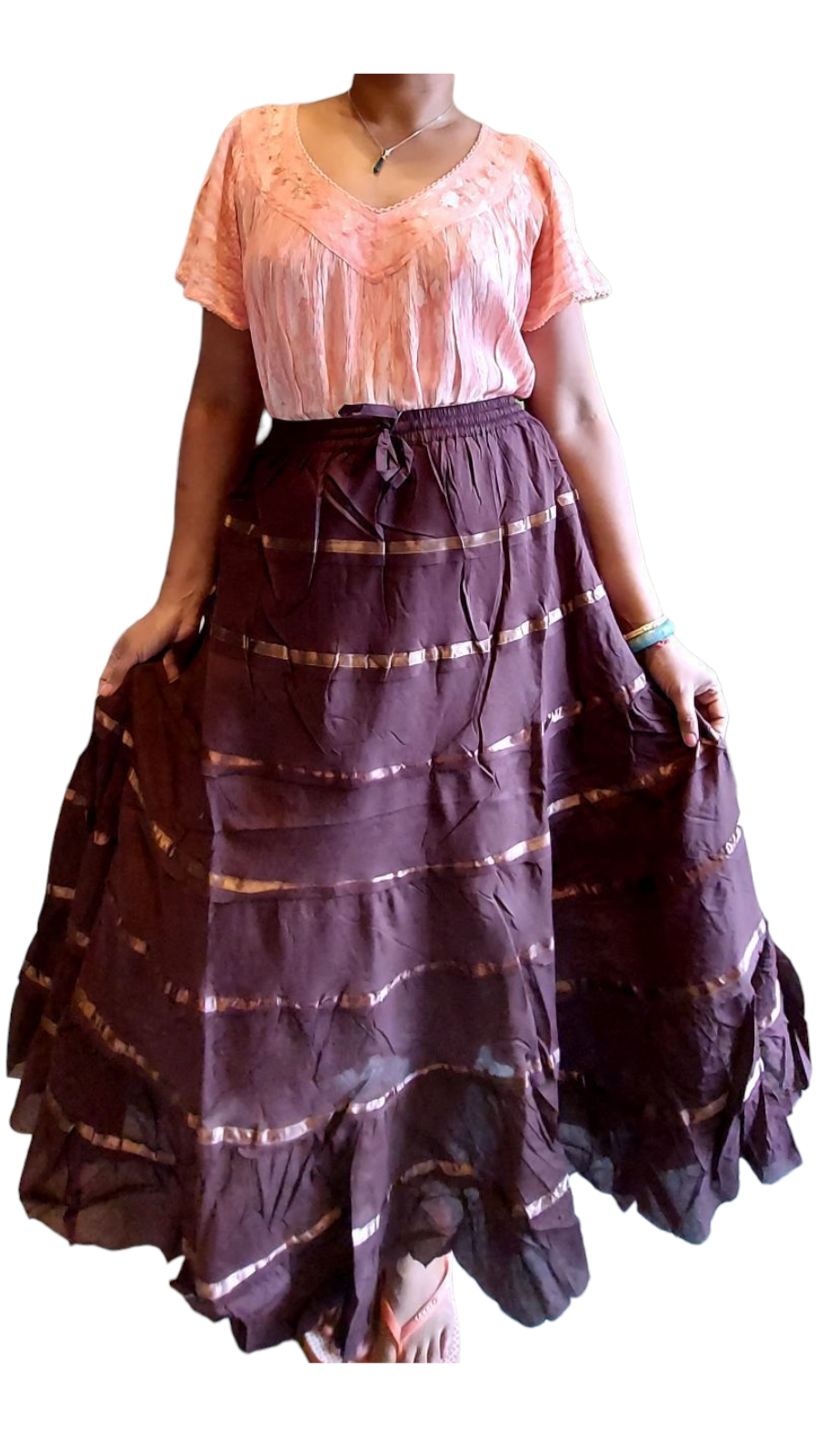 India Batik - Wholesale Skirt - Women's - Long Tiered Cootton Skirt2