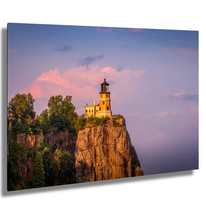 Split Rock Lighthouse Print – Minnesota Wall Art | Golden Hour Sunset Canvas for wholesale by Images By Cheri