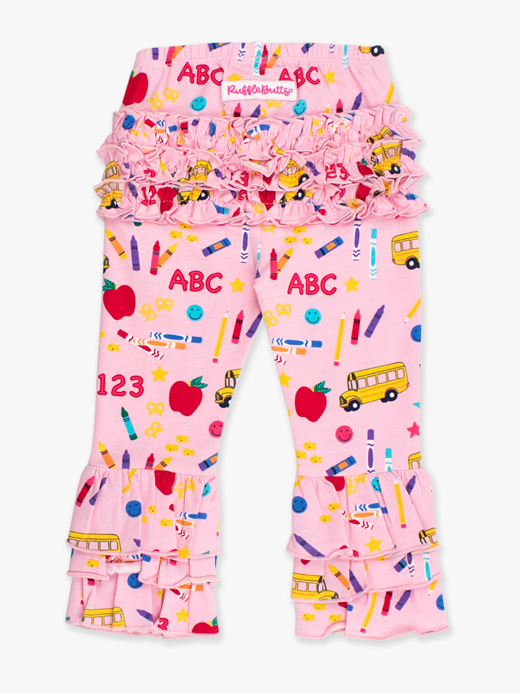 Baby Girls Pink School House Ruffle Flare Pants for wholesale on Faire9