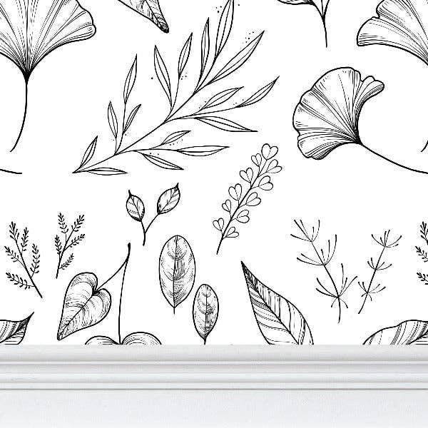 Heartspace Art - Wholesale Wallpaper - Laurel Leaf Print Wallpaper1