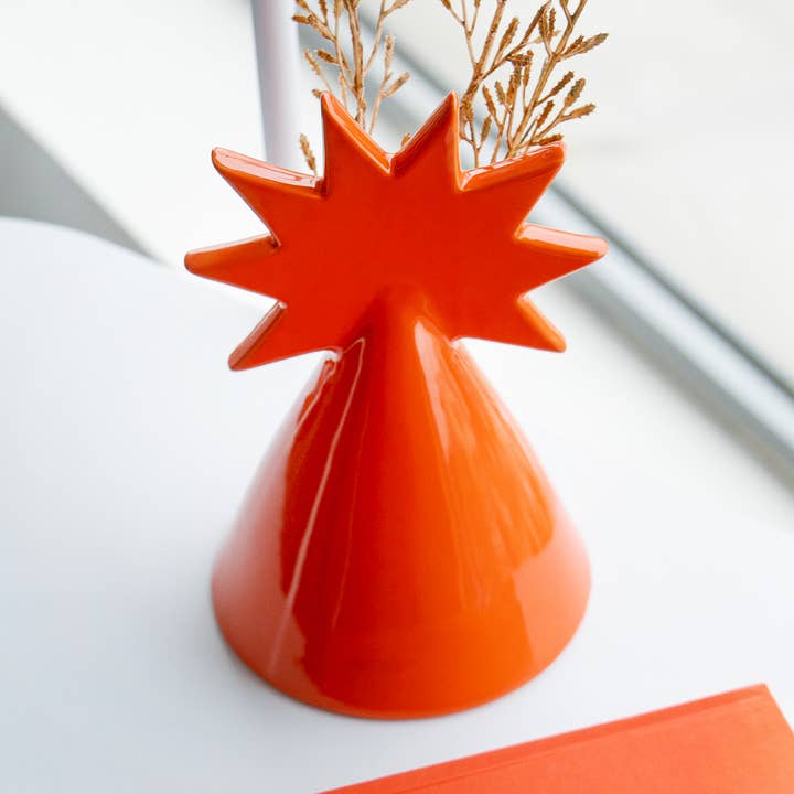 VASE ÉTOILE POLAIRE ROUGE HF pour la vente par Helio Ferretti