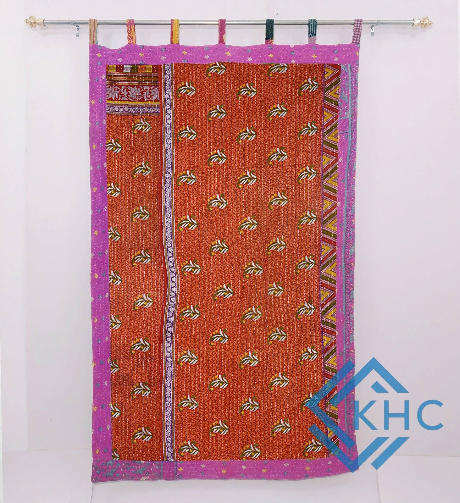 KHC – wholesale Curtain – Vintage Kantha Handmade 100% Cotton Fusion Curtains1