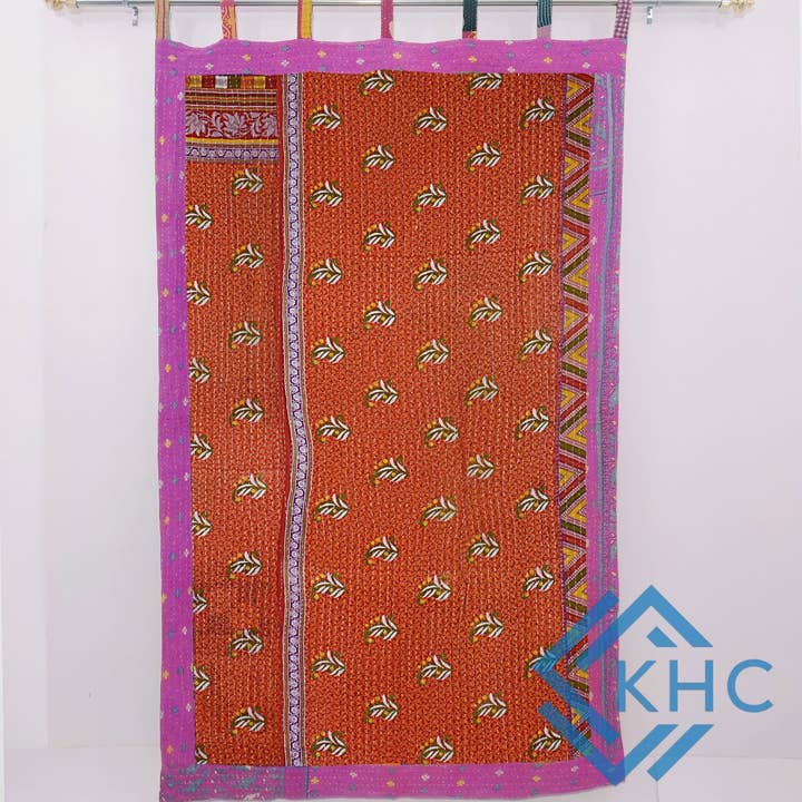 KHC – wholesale Curtain – Vintage Kantha Handmade 100% Cotton Fusion Curtains1