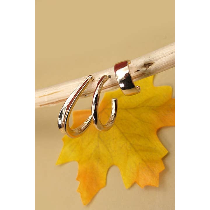 GOLD TRIO HOOP EARRING SET | 71E2208190 for wholesale on Faire