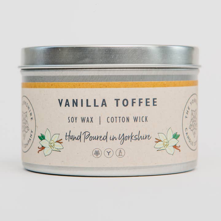 Vanilla Toffee Large Tin| Scented Candle | Soy Wax for wholesale by The Yorkshire Candle Company Limited