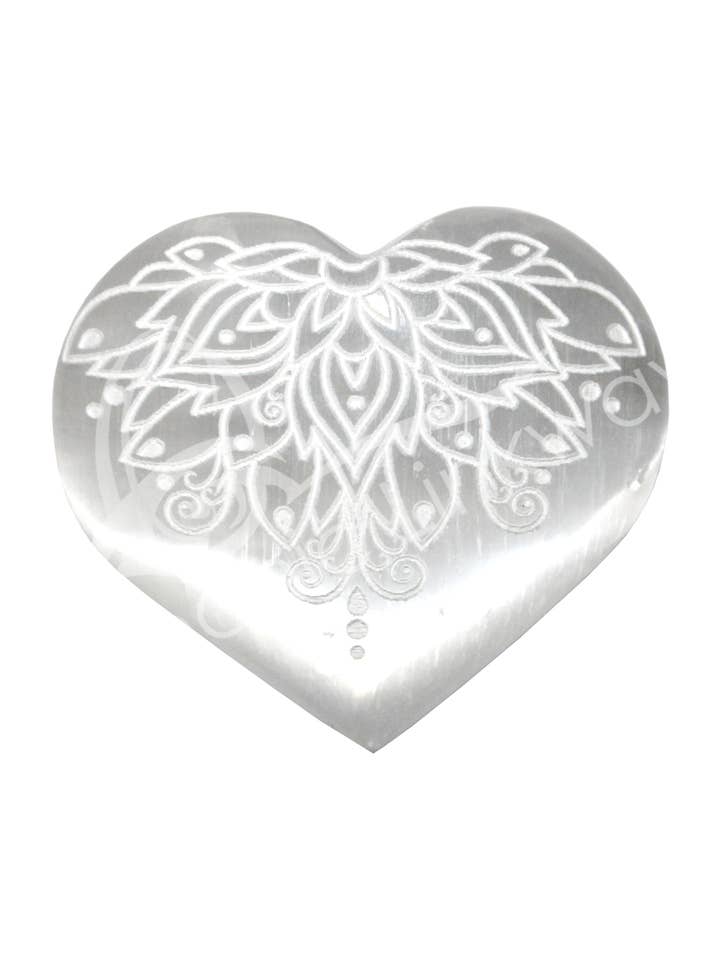 (PC)HEART - SELENITE LOTUS 3" for wholesale by Oceanic Linkways Inc