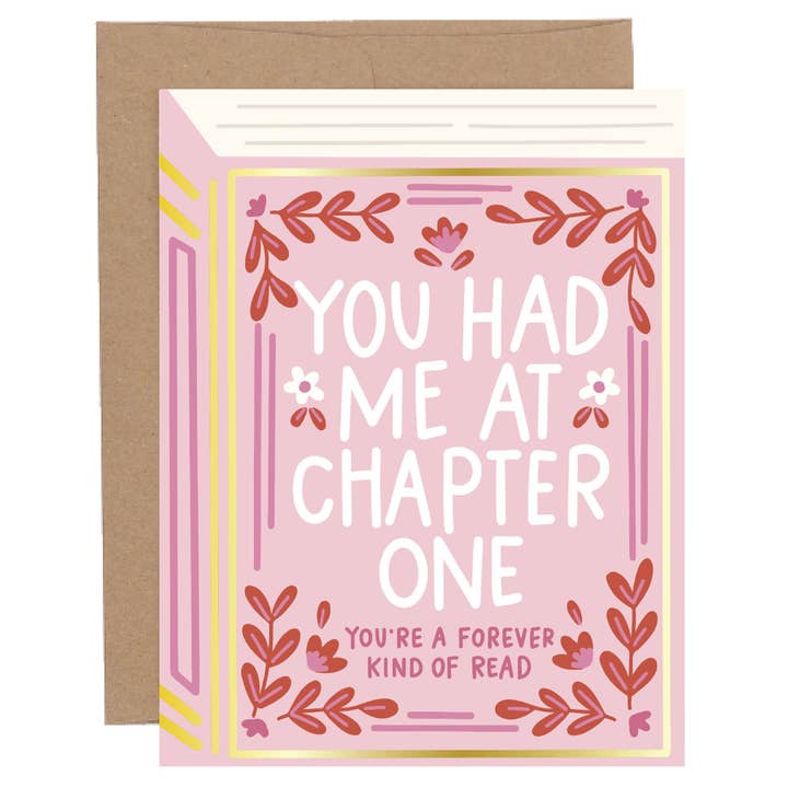 You Had Me At Chapter One Love & Valentine's Greeting Card for wholesale by Pippi Post