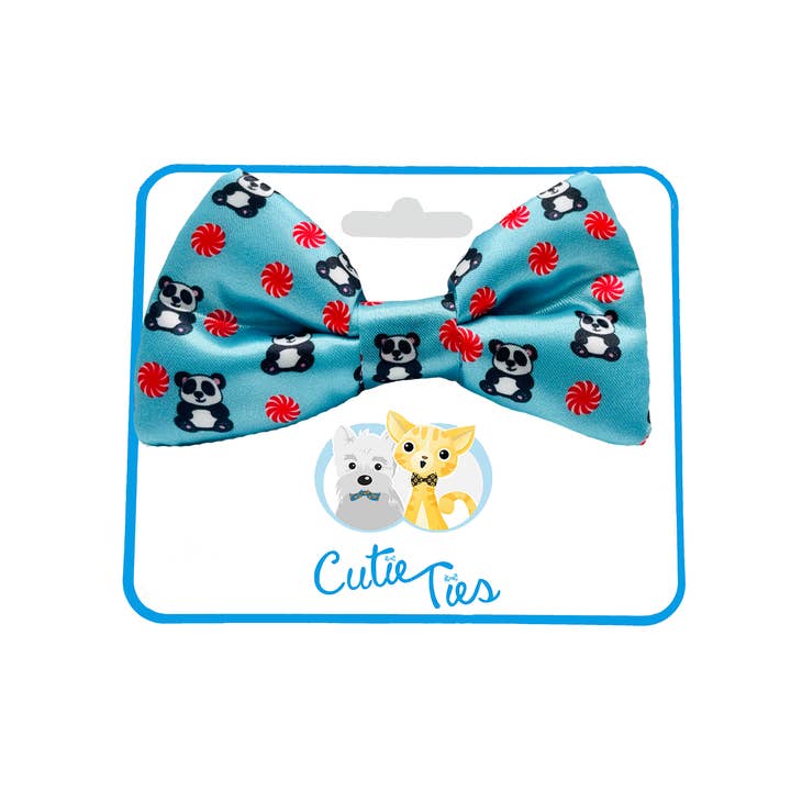 Cutie Ties - Wholesale Pet Bow Tie - Dog - Peppermint Panda Blue Dog Bow Tie3