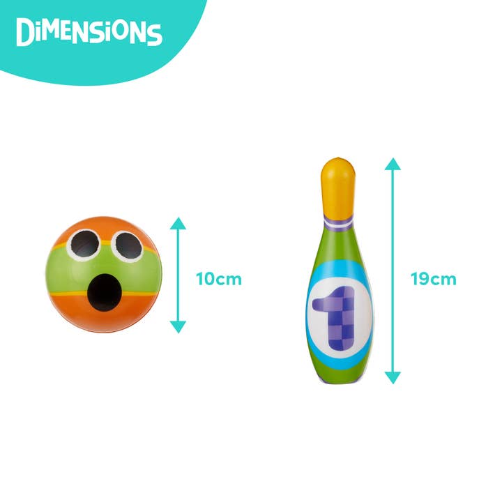 The Twiddlers - Vendita all'ingrosso Set di giocattoli - Bambini - Set di 12 giocattoli morbidi da bowling con birilli in schiuma e bowling2