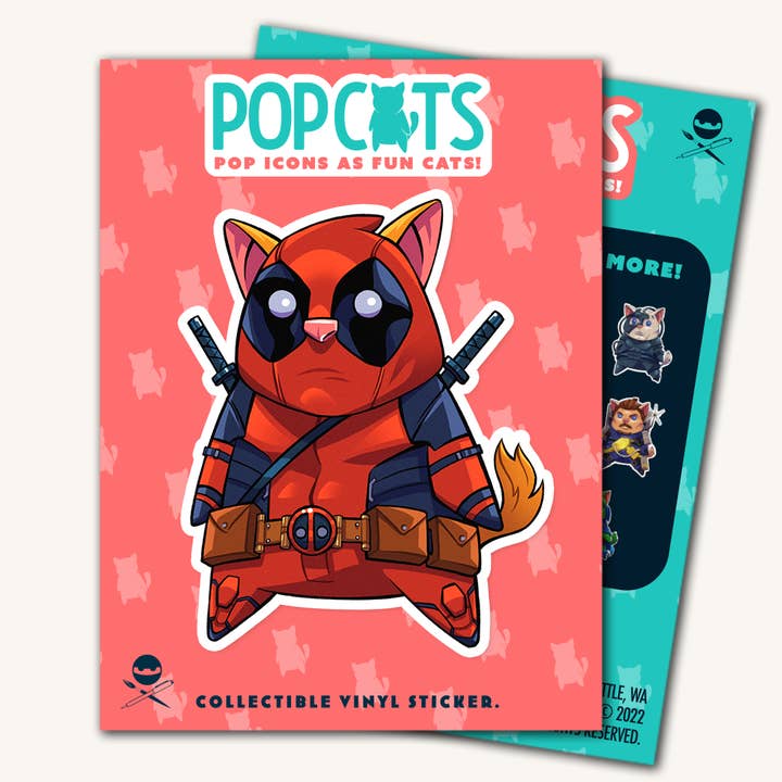 Deadpool - PopCat Vinyl Sticker for wholesale by The Ninjabot