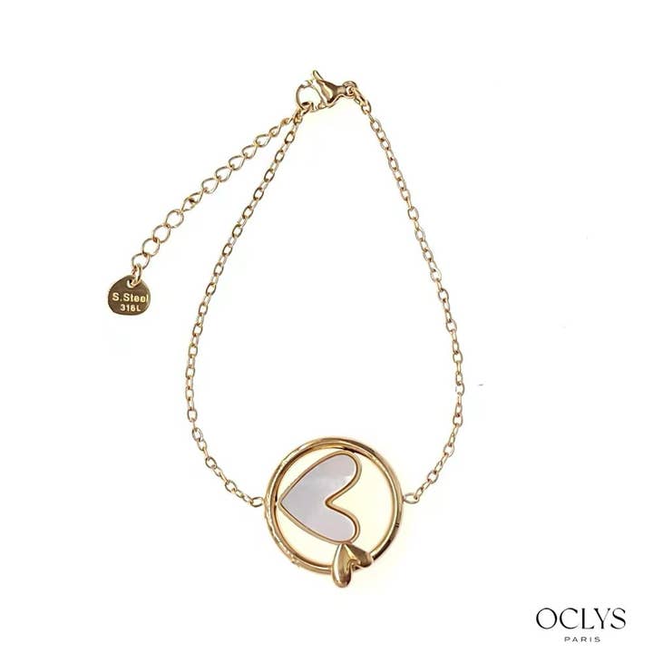 Oclys - Wholesale Link & Chain Bracelet - Vitaly stainless steel heart circle bracelet