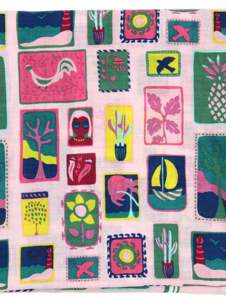 Cotton Square Green Holidays for wholesale by Les Belles Vagabondes