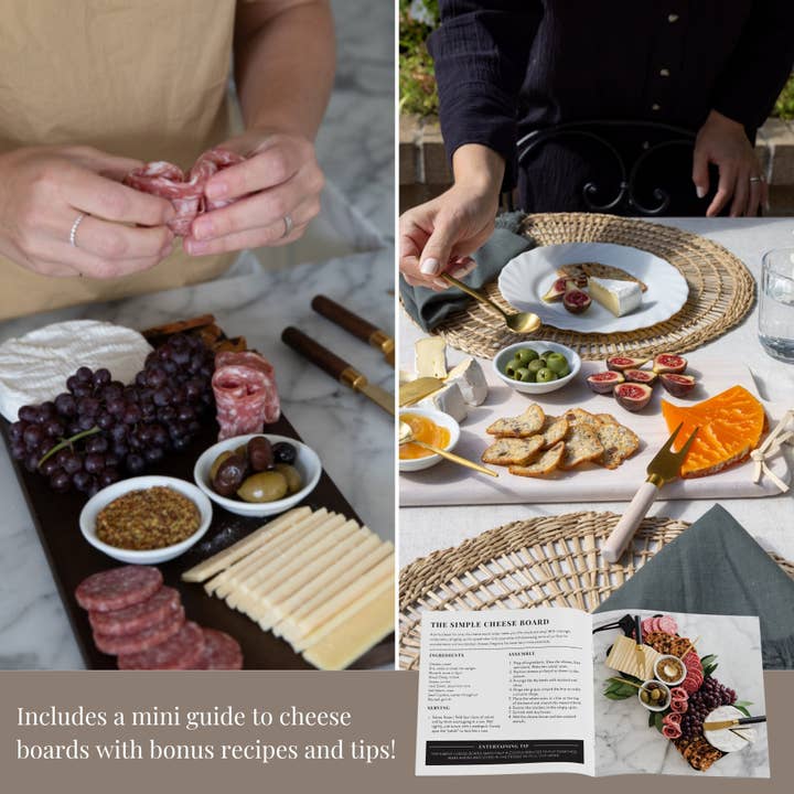 HOST AT HOME by The Bamboo Abode - Wholesale Cheese Board - 7 Piece Charcuterie Board Gift Set Starter Kit, White/Black5