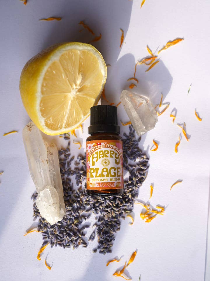 Happy Place essential oil diffuser blend for wholesale by Wonderlust Botanicals