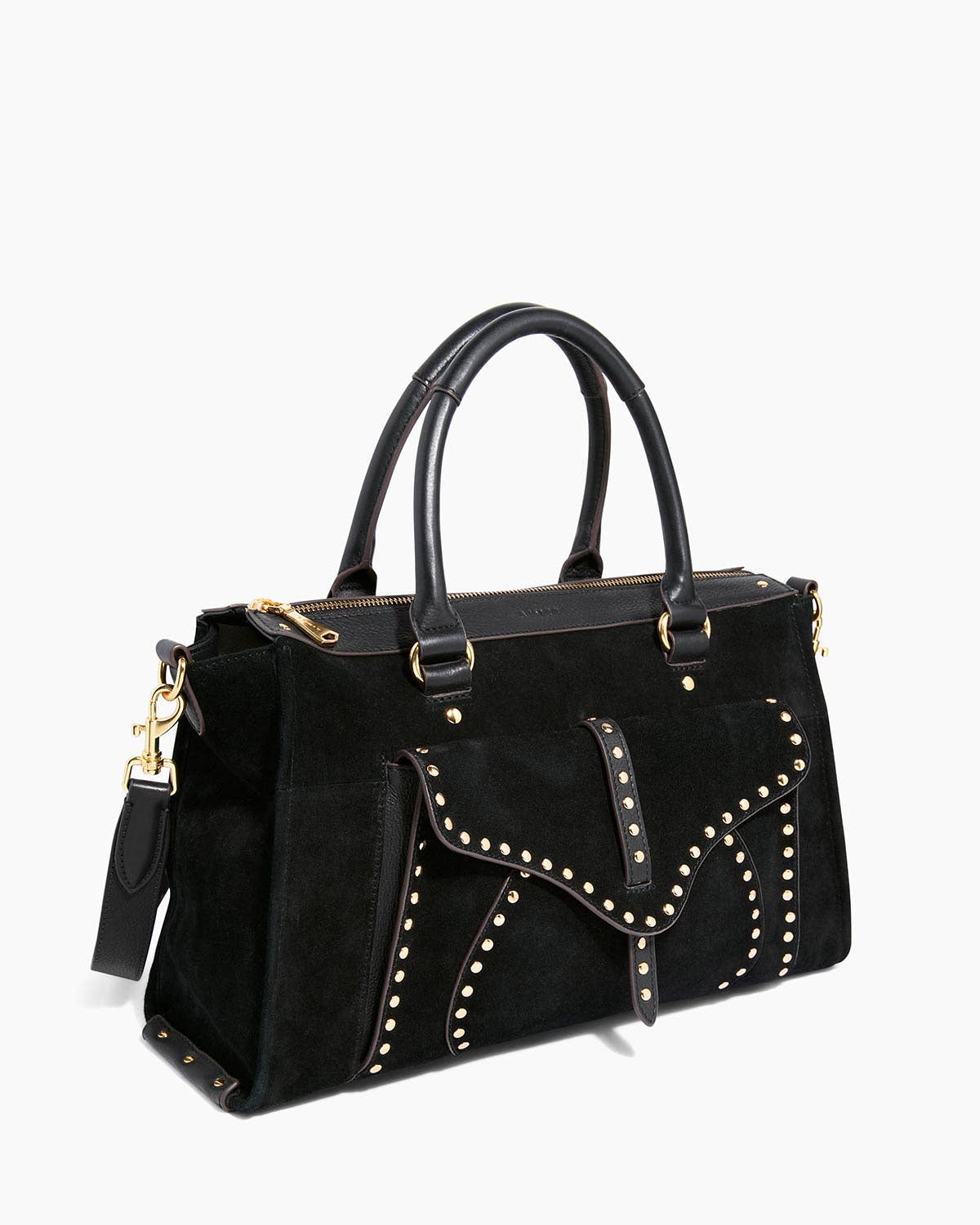 Black Suede Amour Satchel for wholesale on Faire2