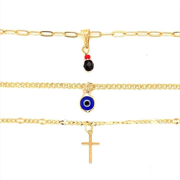 Mali Beads - Venta al por mayor Pulseras de abalorios/colgantes - Pulsera de cruz personalizada para bebés, pulsera inicial para bebé
