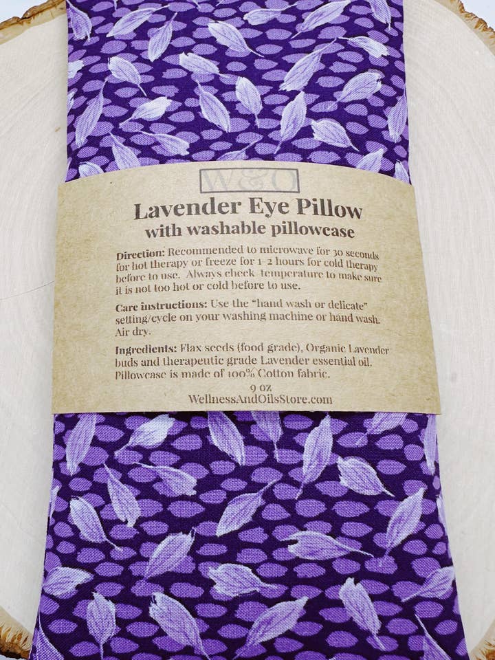 Housse lavable pour coussin d'yeux à la lavande - Pétales de lavande violette pour la vente par Wellness & Oils