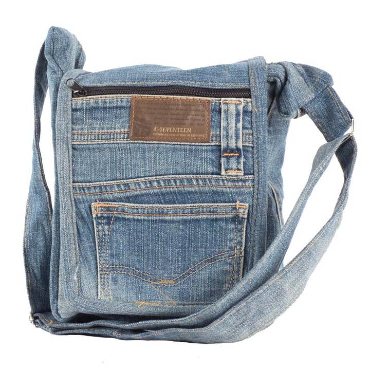 Benjamin International - Wholesale Crossbody Bag - Women's - Small Recycled Jean Crossbody