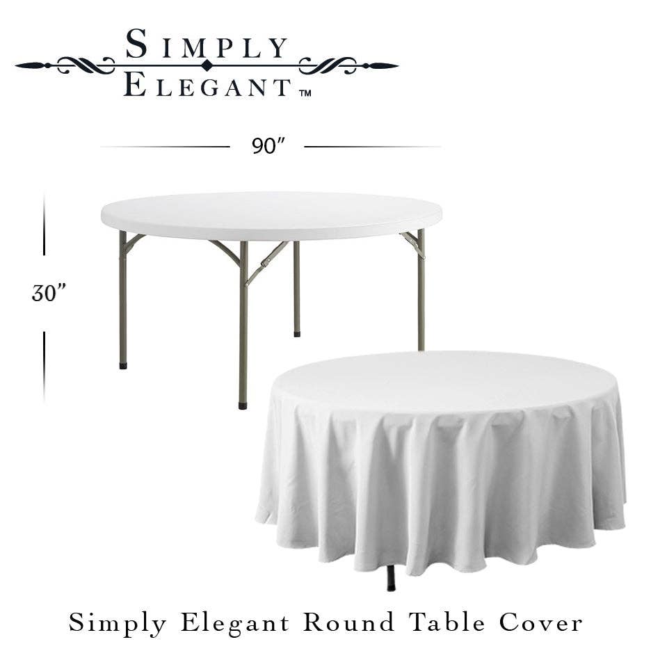 Portofino International Trading, USA - Wholesale Tablecloth - Round Polyester Table Cover - 90 Inch - White1