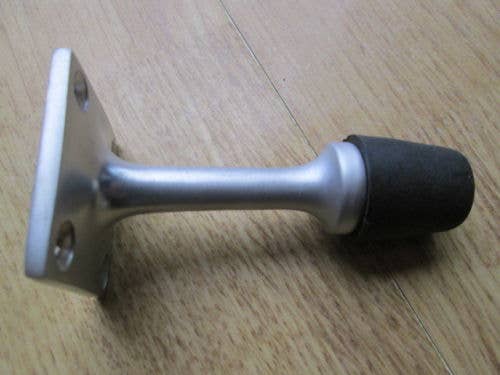 IronmongeryWorld – wholesale Door stop – Door Stopper Square Base Projecting Satin Aluminium0