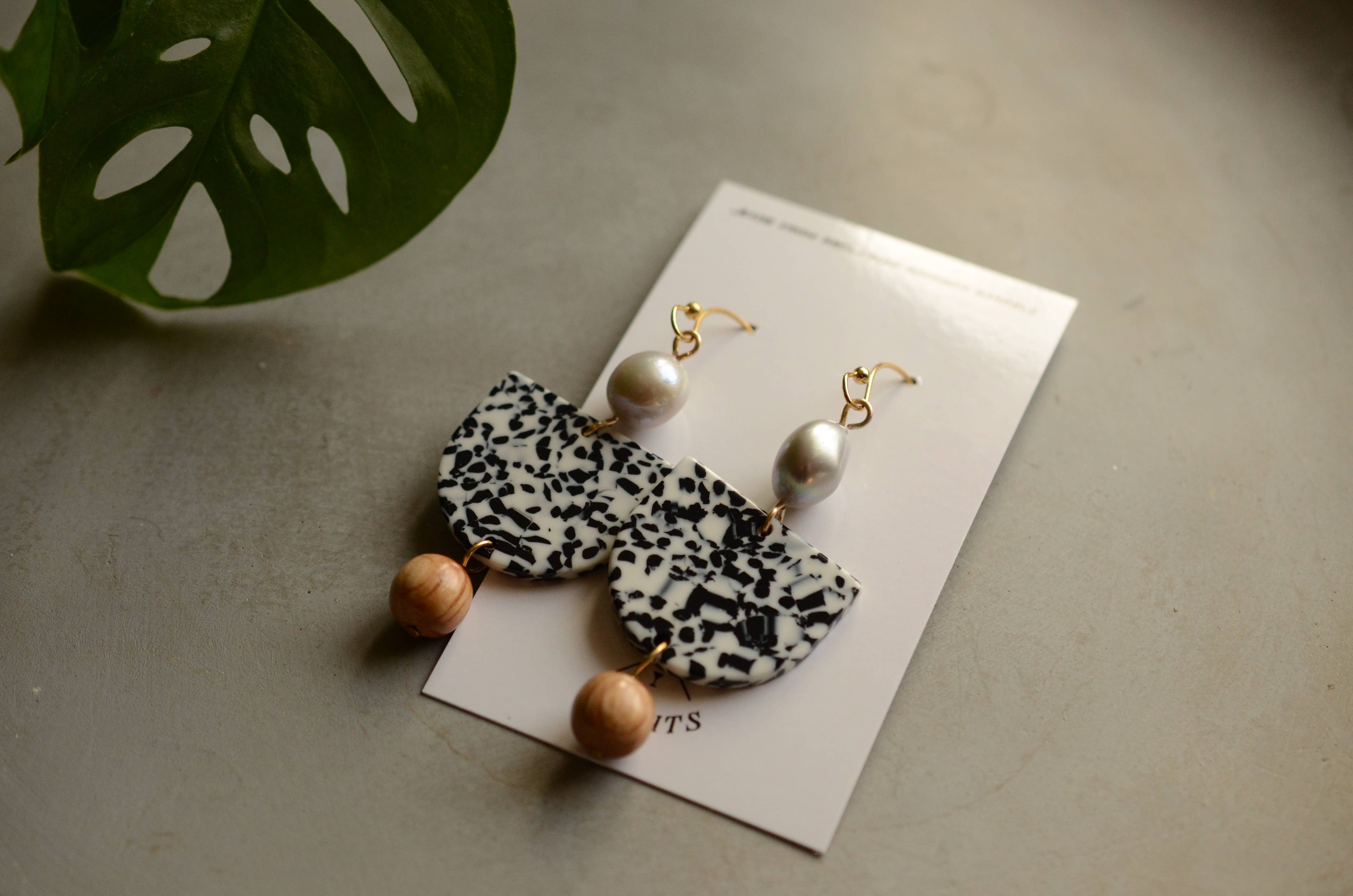 Smoke & Spirits - Wholesale Dangle Earrings - Pearl, Bourbon Barrel & Dalmatian Acrylic Earrings1