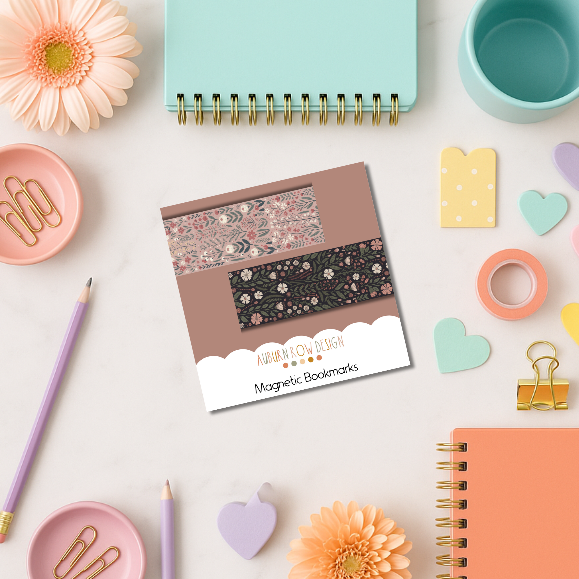 Auburn Row Design – Großhandel Lesezeichen – Cottagecore Blumen Magnet-Lesezeichen-Set4