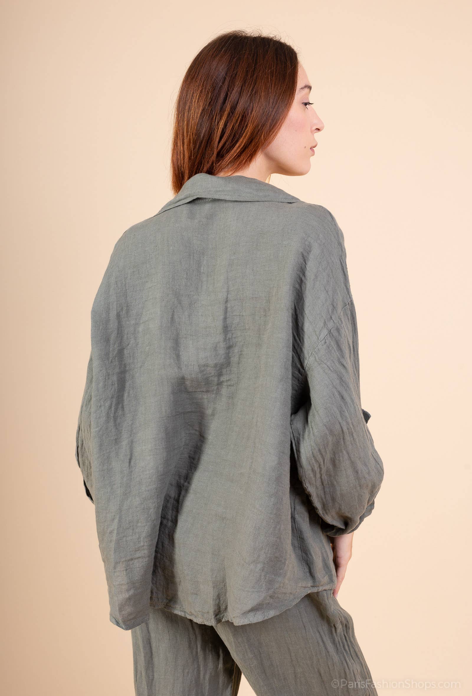 Shyloh - Wholesale Shirt - Women's - Linen shirt with 2 large pockets 158122
