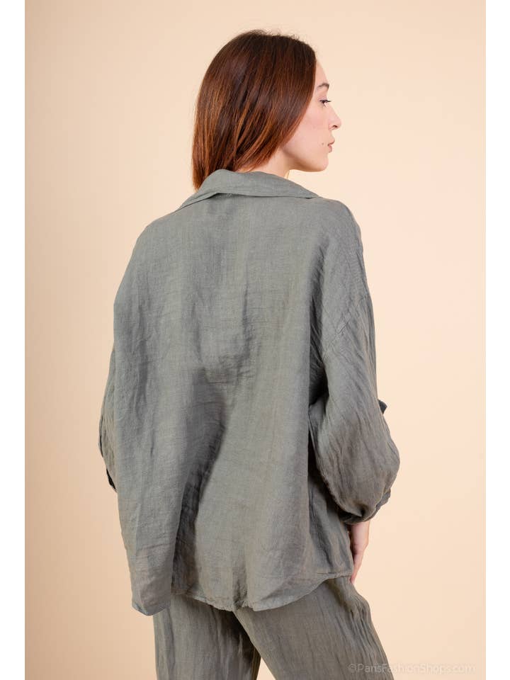 Shyloh - Wholesale Shirt - Women's - Linen shirt with 2 large pockets 158122