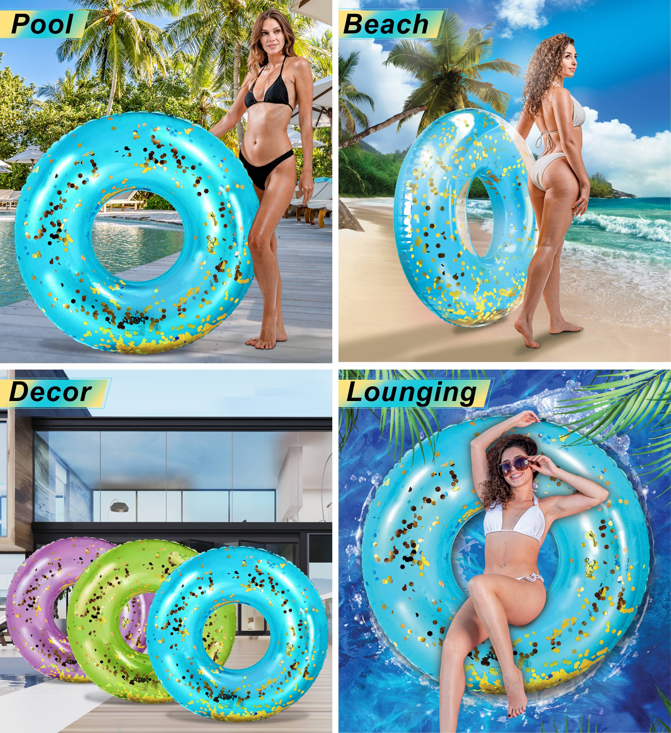 Cota Global - Venta al por mayor Hinchables - POZA - TUBO GIGANTE DE 48 PULGADAS - AZUL DORADO2