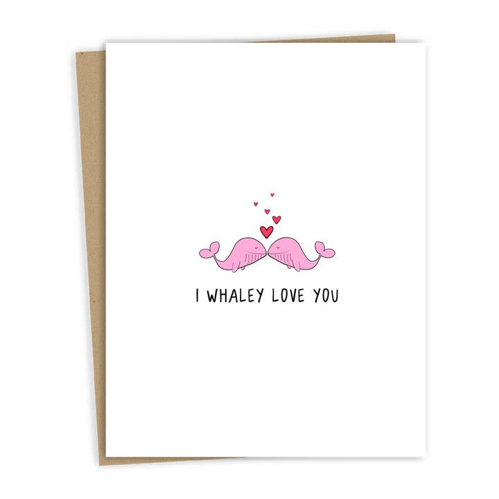 Carte d'amour Whaley (rose) pour la vente par rockdoodles