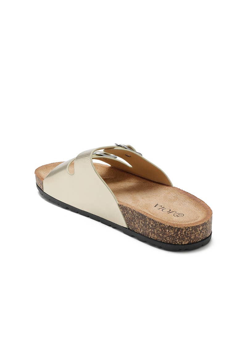 Joia Paris - Wholesale Sandaal - Dames - platte sandaal met dubbele band en verstelbare gesp W-12929