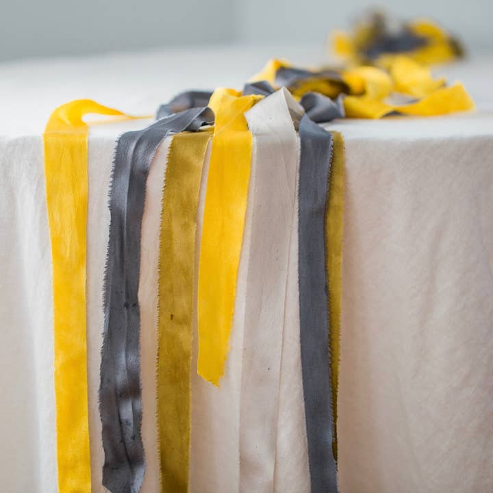 Lesley Darling Fiber - Wholesale Ribbon – Gift wrapping - Bulk Naturally Dyed Silk Ribbon4