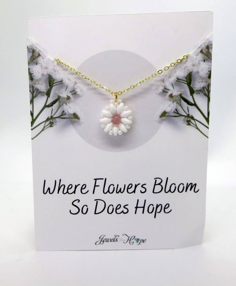 Jewels For Hope - Wholesale Pendant/Charm Necklace - Daisy Flower Necklace, Spring Pendant, Floral Jewelry7