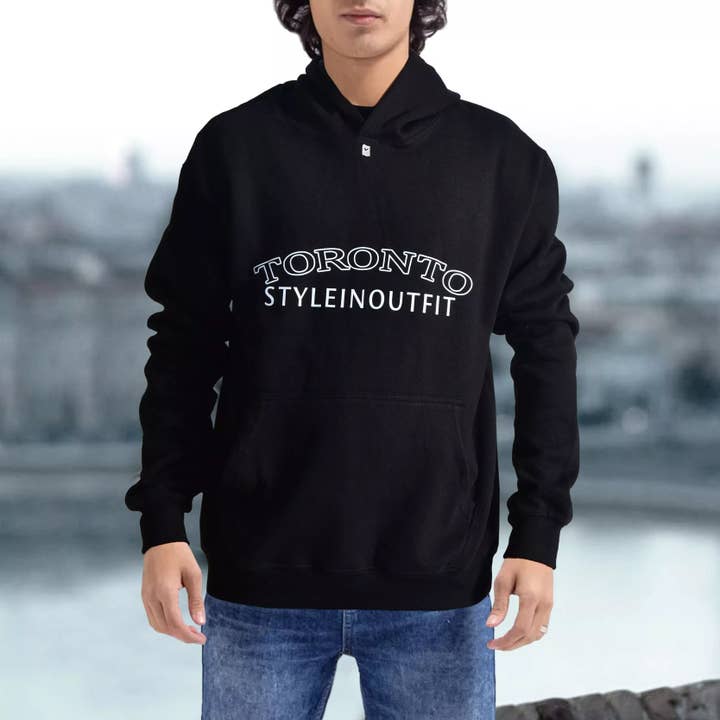 Men’s Casualwear Lightweight Fleece Pullover Hoodie – Black for wholesale by Styleinoutfit