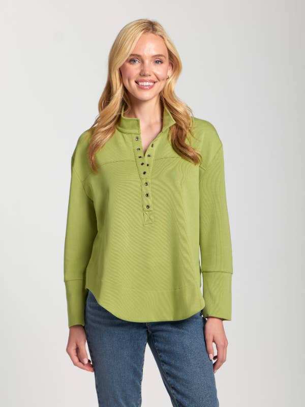 Henley med öljettsprund - Citron för wholesale av APNY