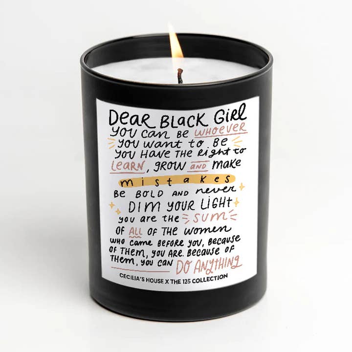 Dear Black Girl Candle for wholesale by The 125 Collection