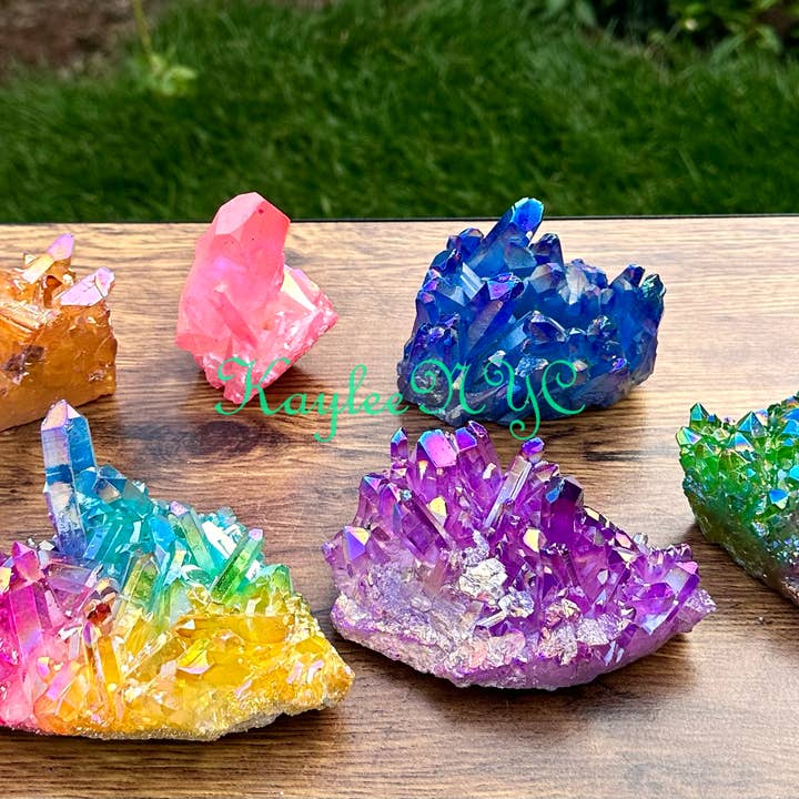 KayleeNYC - Wholesale Spiritual Stone/Crystal - 6-7 PCs Mix Aura Lemurian Quartz Cluster Crystal4