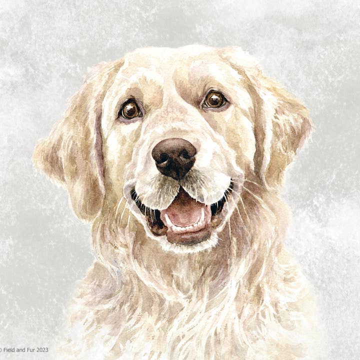 Tábua de corte de vidro, Bruno, Golden Retriever por atacado de Field and Fur Gifts