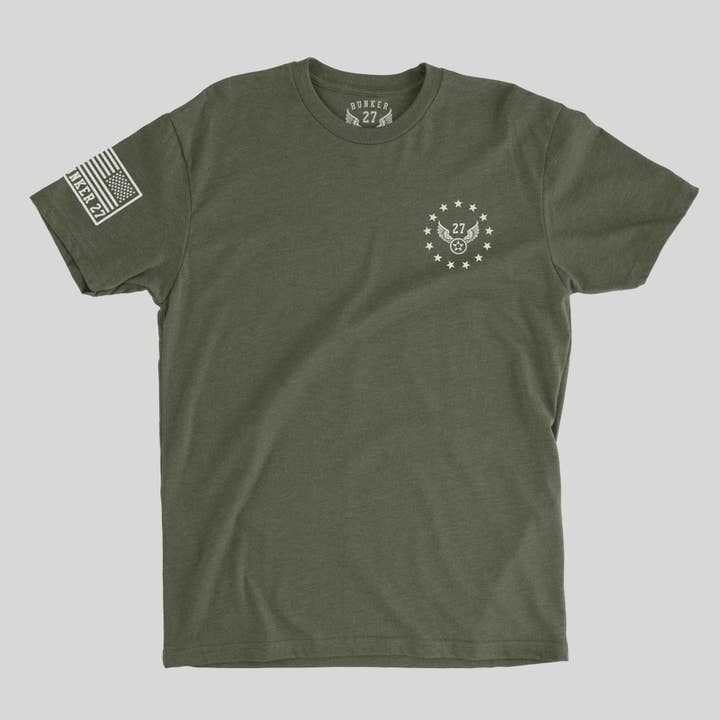 Bunker 27 – wholesale Screen printed t-shirt – Men′s – Freedom Flag