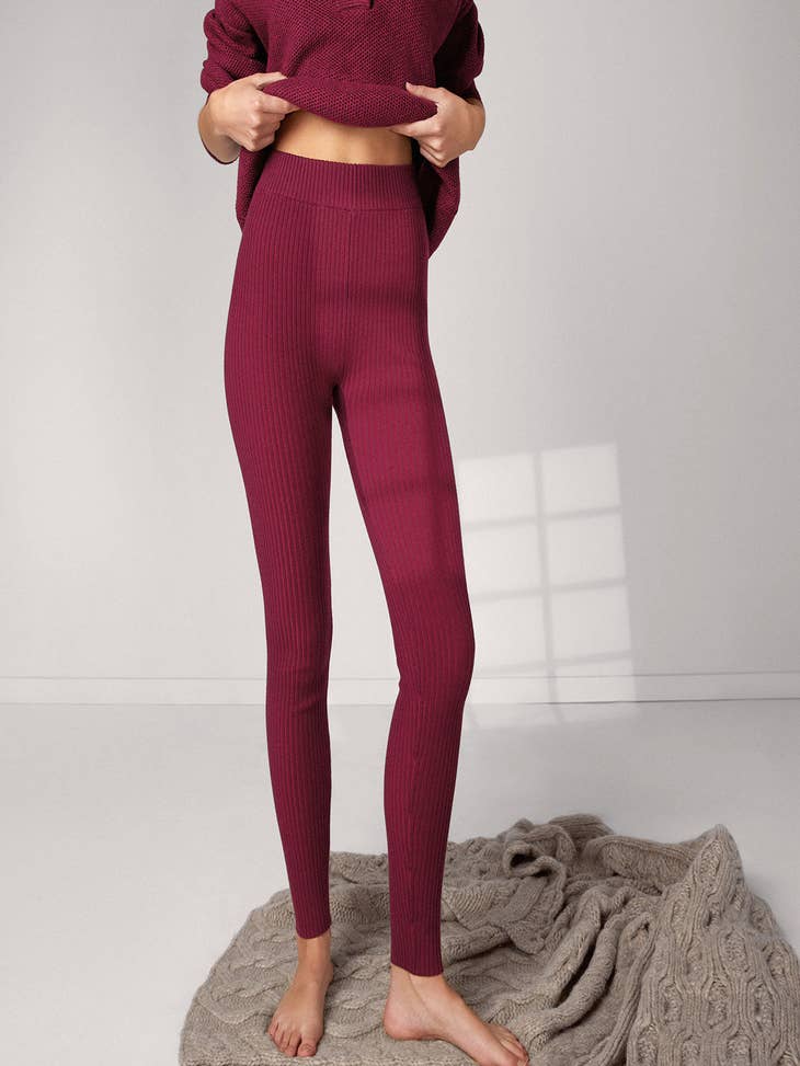 Wholesale Cozy Cotton Silk Ribbed Legging for your store - Faire