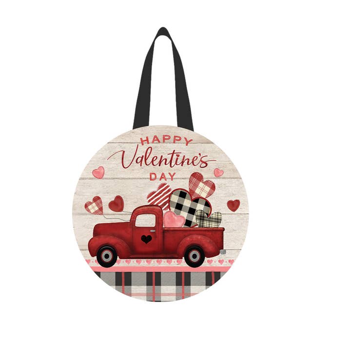 Valentines Love Pickup Wood Door Hanger for wholesale by Briarwood Lane