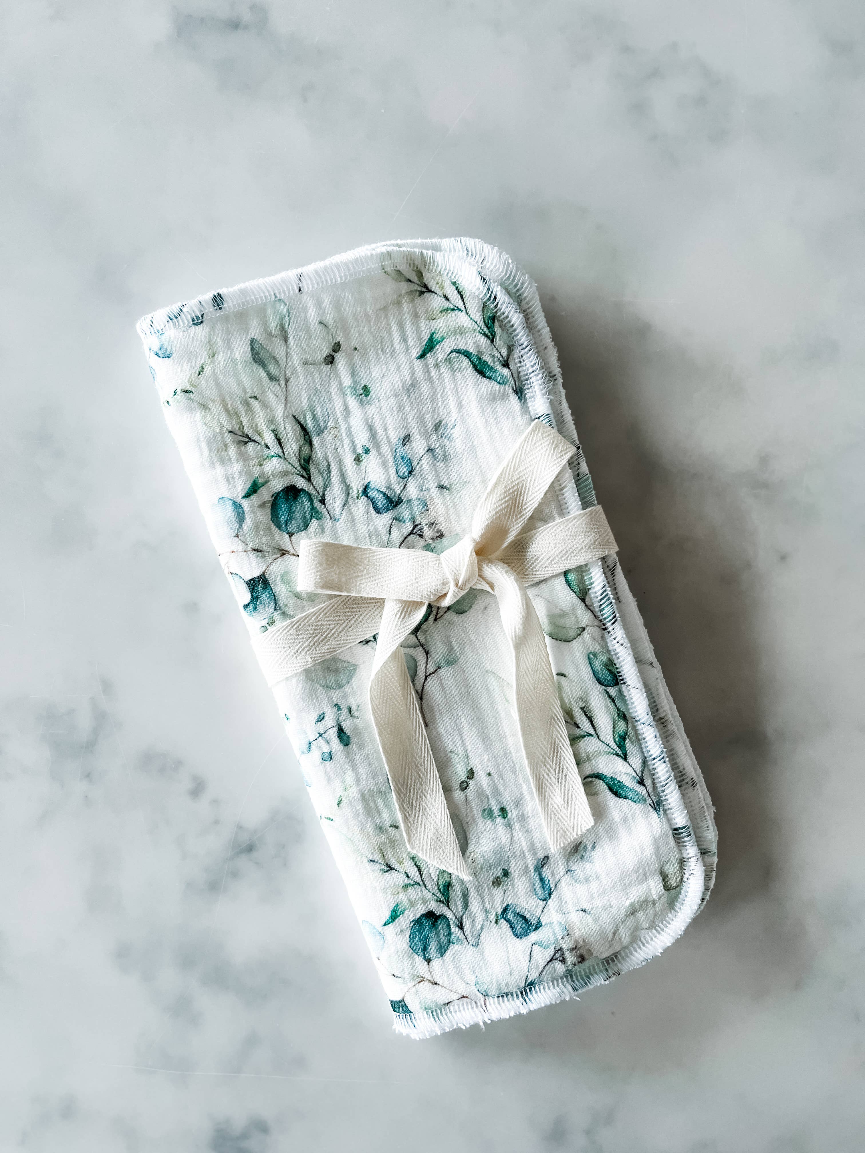 Toddle and Born Ltd - Wholesale Face & body wipes - Eucalyptus Print Washable Wipes (Muslin & Bamboo)2