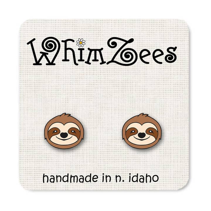 Sloth Stud Earrings W135 for wholesale by WhimZees