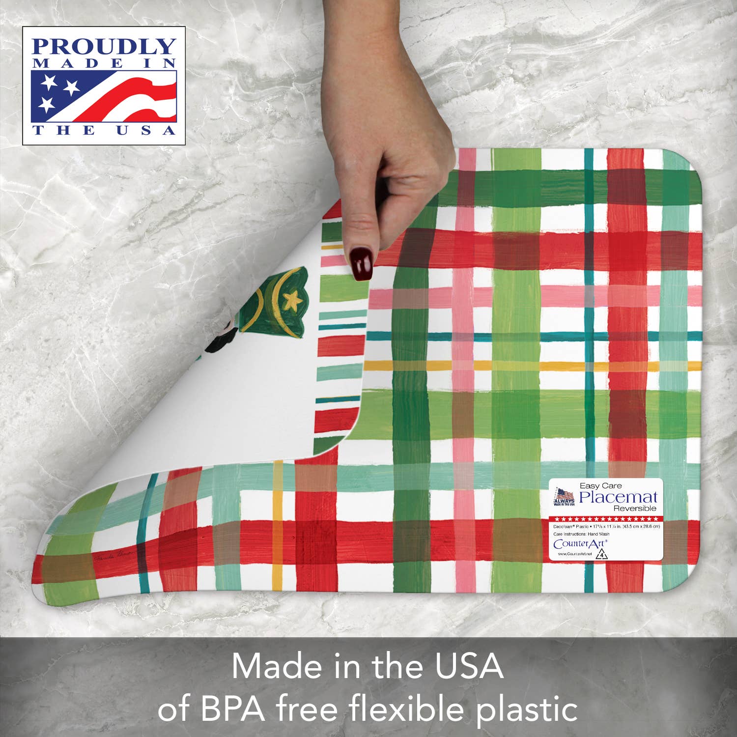 CounterArt/Highland Home/Thirstystone - Wholesale Placemat - "Holiday Nutcrackers" Reversible Plastic Placemat3