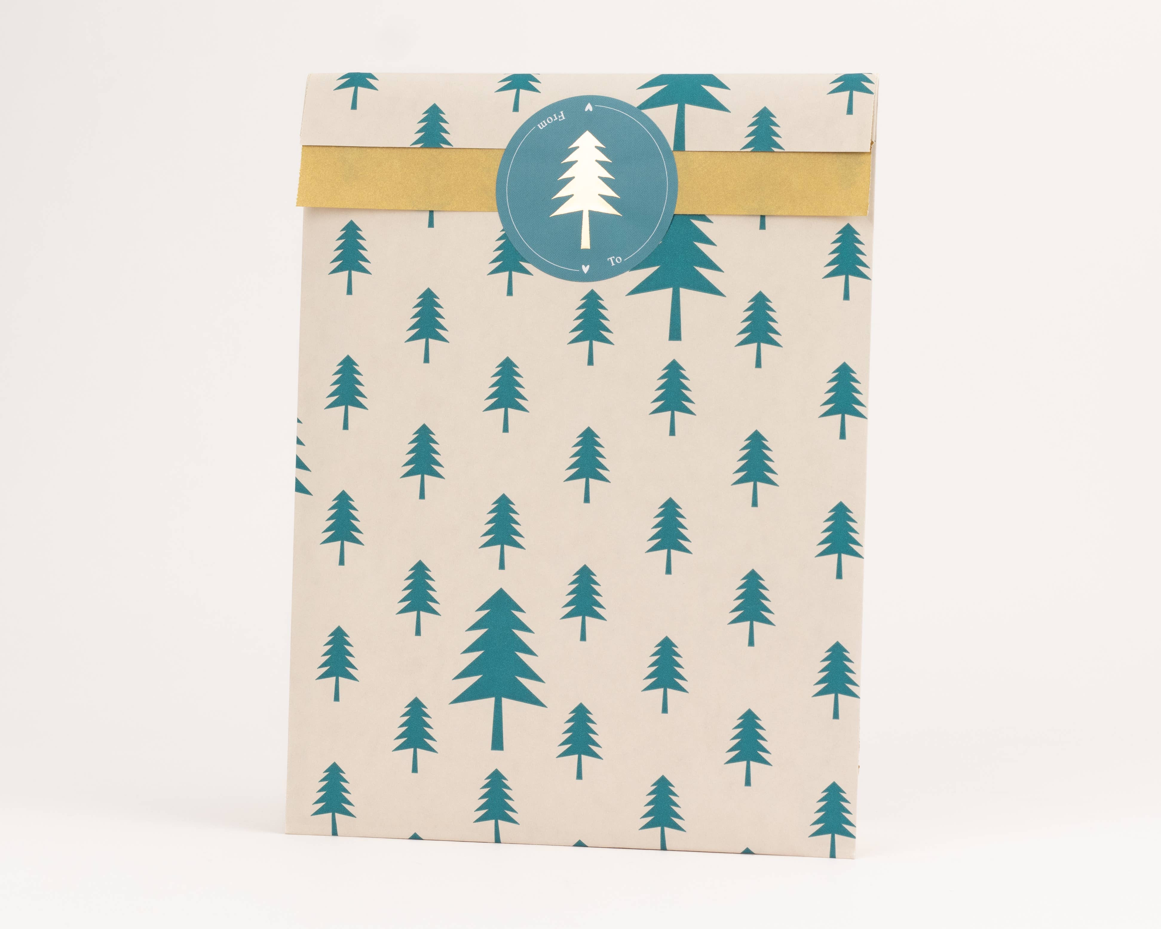 liebevoll verpackt - Wholesale Gift Bag - Paper Bags Fir Beige / Green (Christmas) (Copy)0