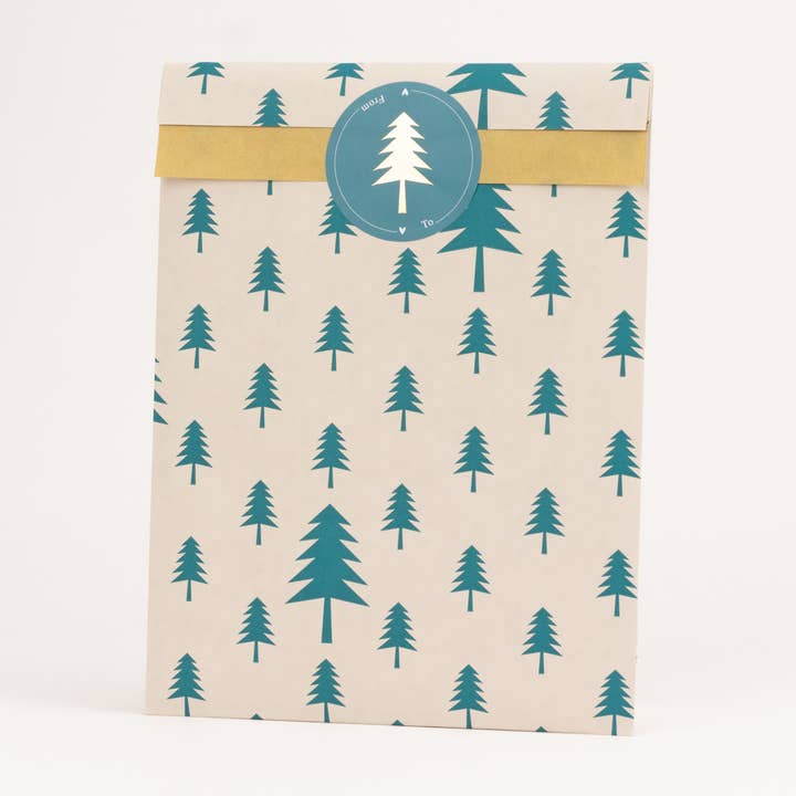liebevoll verpackt - Wholesale Gift Bag - Paper Bags Fir Beige / Green (Christmas) (Copy)